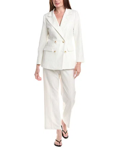 Pascale La Mode 2pc Jacket & Pant Suit In White