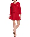 Pascale La Mode 2pc Wool-blend Skirt Suit In Red