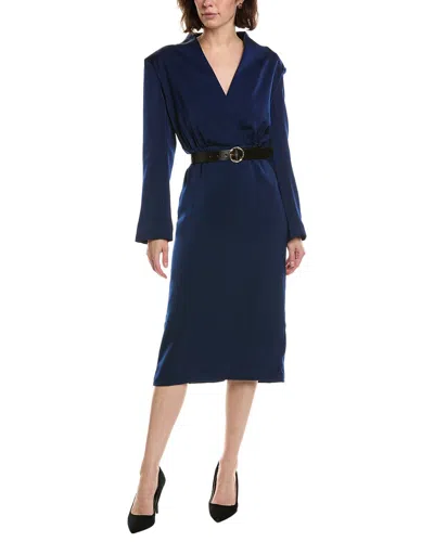 Pascale La Mode Belted Midi Dress In Navy