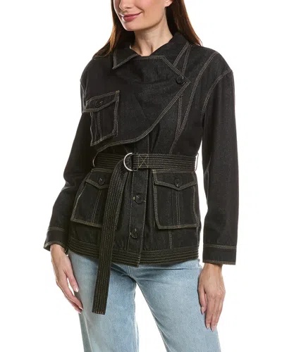 Pascale La Mode Denim Jacket In Black