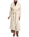 Pascale La Mode Doubled-breasted Belted Wool-blend Long Coat In Neutral
