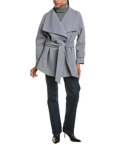 Pascale La Mode Elegant Belted Overcoat In Gray