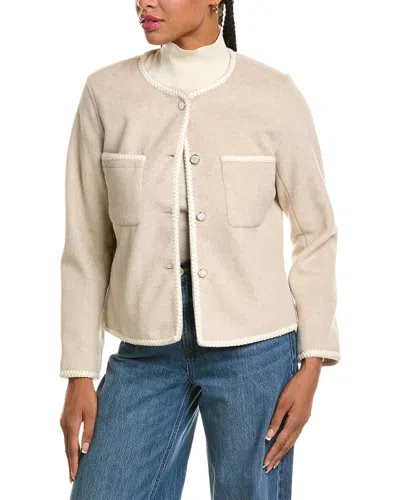 Pascale La Mode Elegant Patch Pocket Wool-blend Overcoat In Neutral