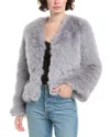 Pascale La Mode Faux Fur Short Jacket In Gray