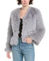 Pascale La Mode Faux Fur Short Jacket In Gray