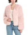 Pascale La Mode Faux Fur Short Jacket In Pink