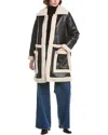 Pascale La Mode Faux Leather Coat In Black