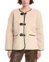 Pascale La Mode Faux Leather Coat In Neutral