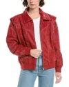 Pascale La Mode Faux Leather Moto Jacket In White