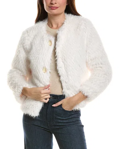Pascale La Mode Faux Shearling Short Jacket In White
