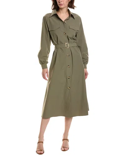 Pascale La Mode Flap Pocket Raglan Sleeve Shirtdress In White