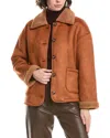 Pascale La Mode Fleece Coat In Brown