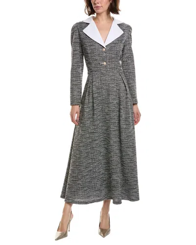 Pascale La Mode Long Sleeve Maxi Shirtdress In Black