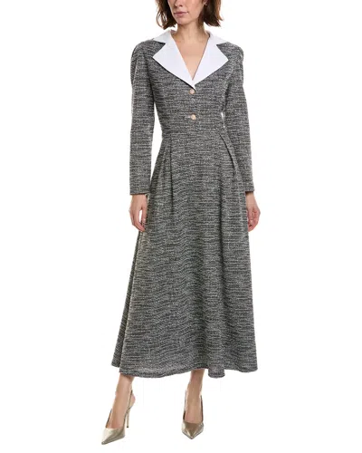 Pascale La Mode Long Sleeve Maxi Shirtdress In Black