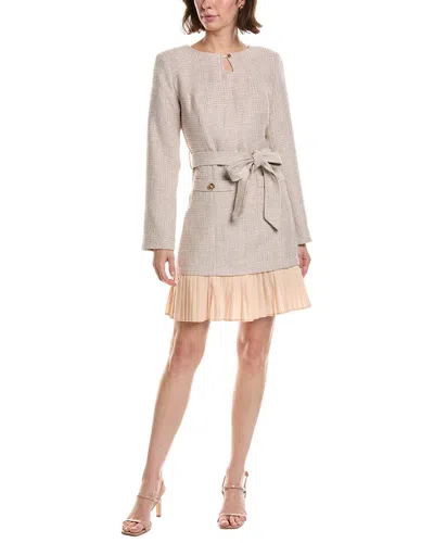 Pascale La Mode Long Sleeve Mini A-line Dress In Pink