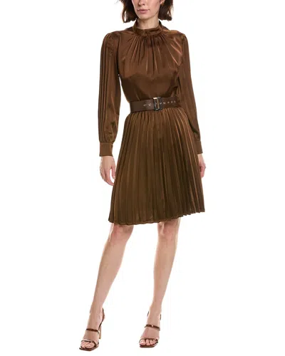 Pascale La Mode Long Sleeve Mini Dress In Brown
