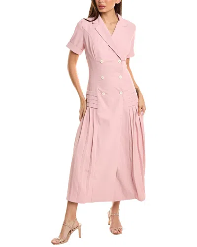Pascale La Mode Pleated Drop-waist Dress In Pink