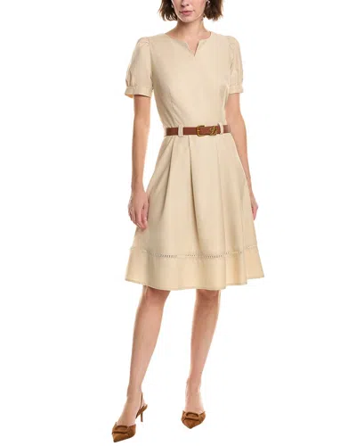 Pascale La Mode Premium Belted Dress In Beige