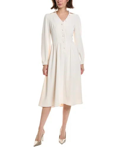 Pascale La Mode Press Crease Midi Dress In White