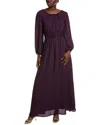 Pascale La Mode Ruched Waist Maxi Dress In Burgundy