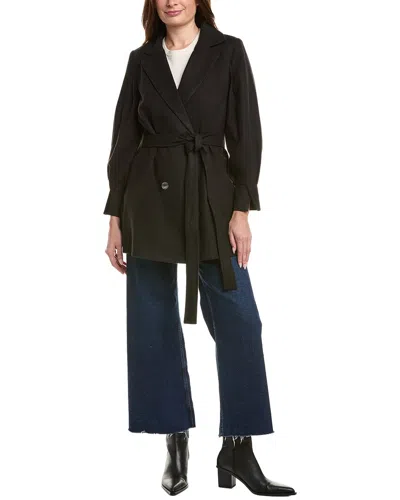 Pascale La Mode Short Trench Coat In Black