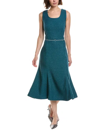 Pascale La Mode Sleeveless Tweed Midi Dress In Blue