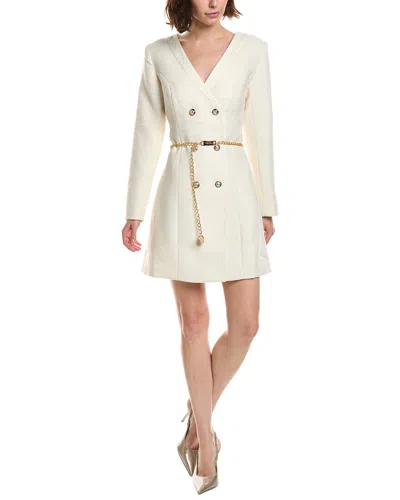 Pascale La Mode Tweed Fitted Linen-blend Coat Dress In Neutral