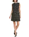 Pascale La Mode Tweed Mini Dress In Green