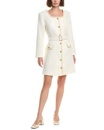 Pascale La Mode Tweed Mini Dress In White