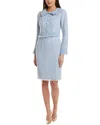 Pascale La Mode Tweed Sheath Dress In Blue