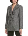 Pascale La Mode Wool-blend Blazer In Gray