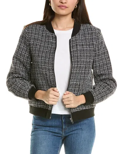 Pascale La Mode Zip Tweed Jacket In Black