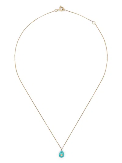 Pascale Monvoisin 14k Yellow Gold Orso Turquoise And Diamond Necklace