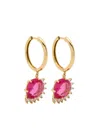 Pascale Monvoisin 18kt Yellow Gold Sun Nº2 Diamond And Tourmaline Single Earring In Gold