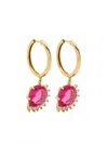 Pascale Monvoisin 18kt Yellow Gold Sun Nº2 Diamond And Tourmaline Single Earring In Gold
