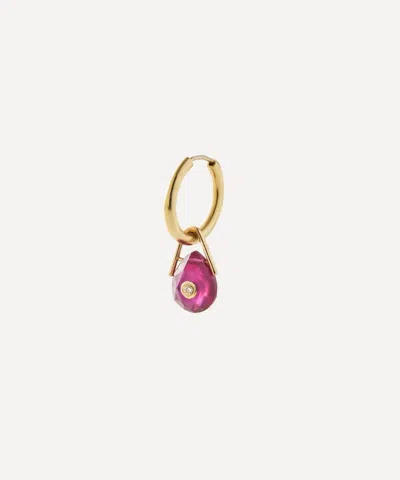 Pascale Monvoisin 9ct Gold Orso Ruby Hoop Earring