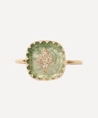 Pascale Monvoisin 9ct Gold Pierrot Aventurine Quartz Ring In Green