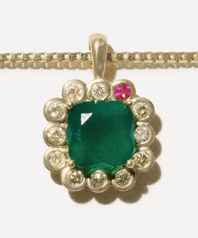 Pascale Monvoisin 9ct Gold Robin Green Chalcedony Necklace