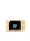 Pascale Monvoisin 9kt Yellow Gold Anton Onxy And Opal Ring In Gold