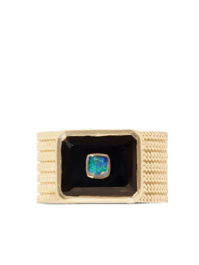 Pascale Monvoisin 9kt Yellow Gold Anton Onxy And Opal Ring