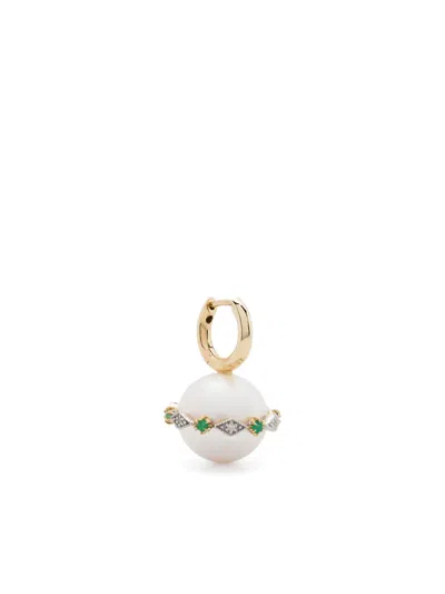 Pascale Monvoisin 9kt Yellow Gold Chelsea N°4 Pearl And Diamond Earring In White