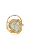 Pascale Monvoisin 9kt Yellow Gold Gaia Ring Labradorite In Blue