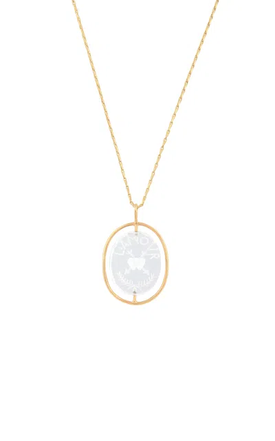Pascale Monvoisin 9kt Yellow Gold L'amour N°1 Necklace Crystal In Gold