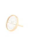 Pascale Monvoisin 9kt Yellow Gold L'amour Ring Crystal In Gold