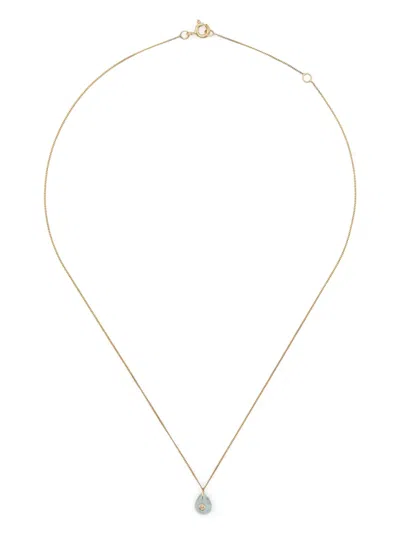 Pascale Monvoisin 14kt Yellow Gold Orso Diamond And Aquamarine Necklace In 金色