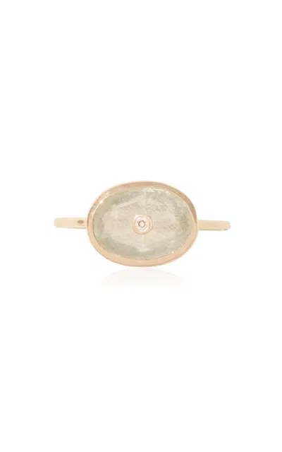 Pascale Monvoisin 9kt Yellow Gold Orso Ring Aquamarine In Grey