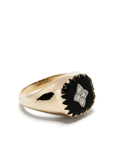 Pascale Monvoisin 9kt Yellow Gold Pierrot Diamond Signet Ring