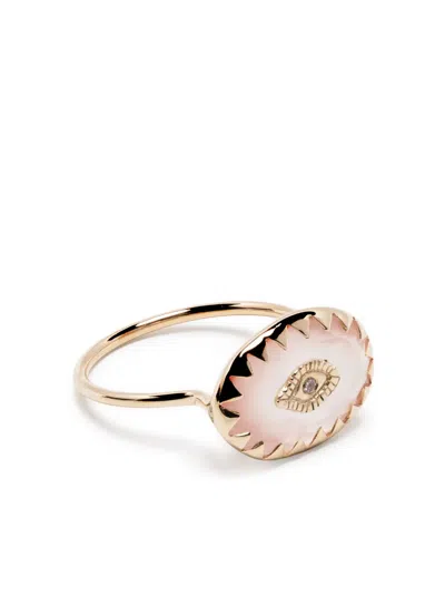 Pascale Monvoisin Pascale 9k Yg Pink Quartz Souad Dia Rng In Gold