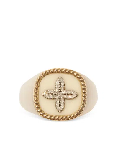 Pascale Monvoisin Bowie Diamond Signet Ring In Multi