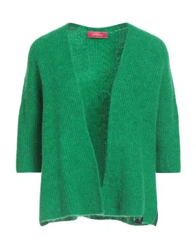 Paseo De Gracia Woman Cardigan Emerald Green Size M Acrylic, Polyamide, Wool, Polyester